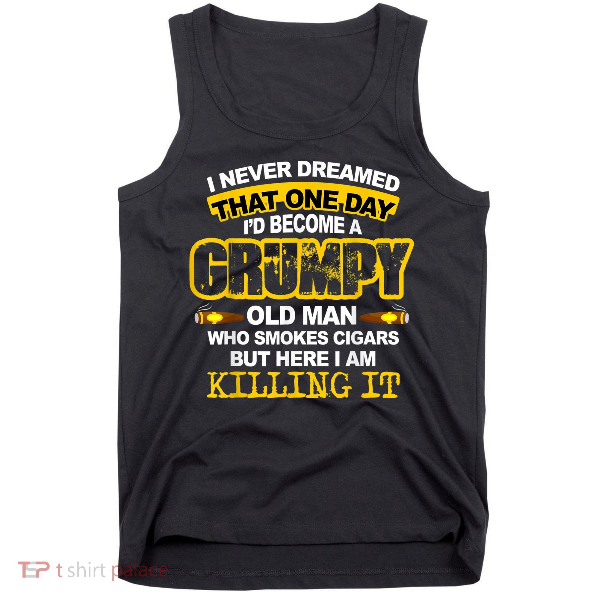Mens A Grumpy Old Man Who Smokes Cigars T Cigar Lover Tank Top