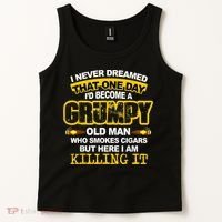 Mens A Grumpy Old Man Who Smokes Cigars T Cigar Lover Tank Top thumb 2