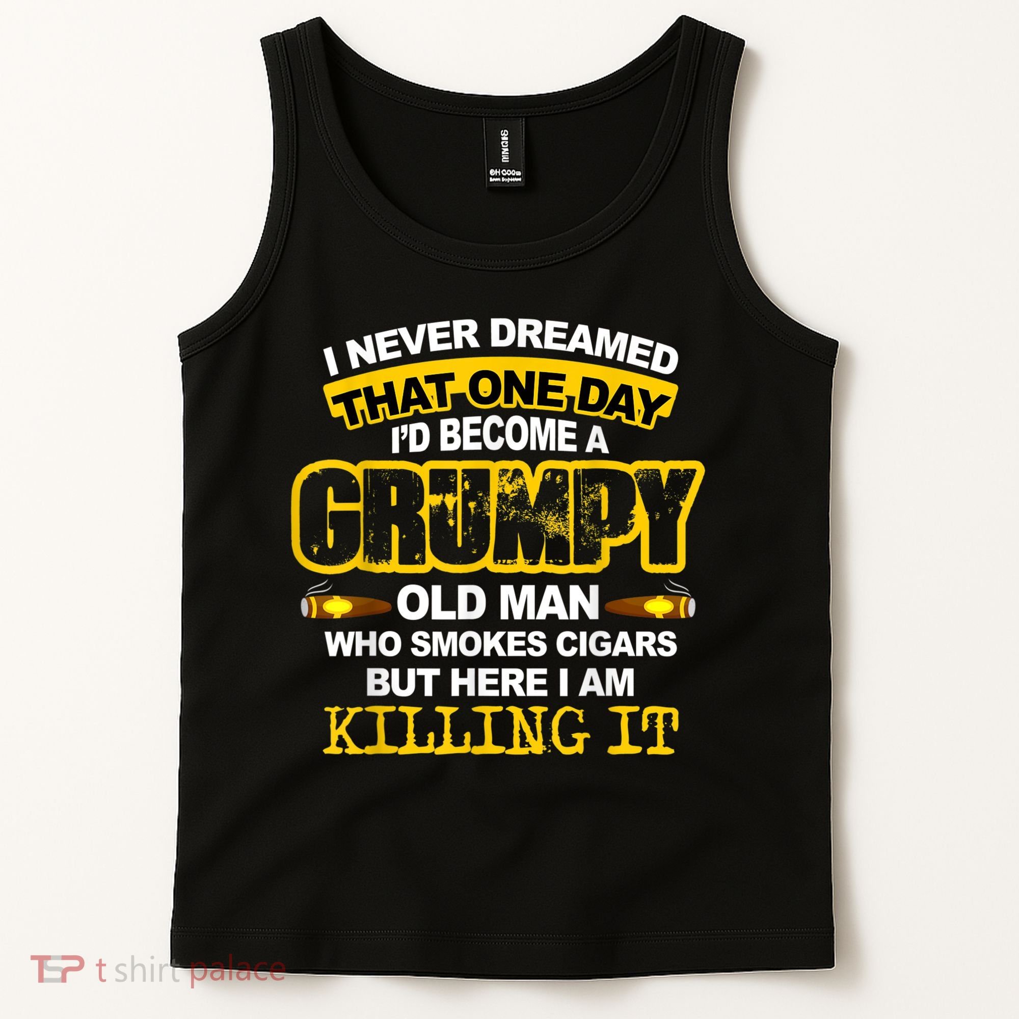 Mens A Grumpy Old Man Who Smokes Cigars T Cigar Lover Tank Top