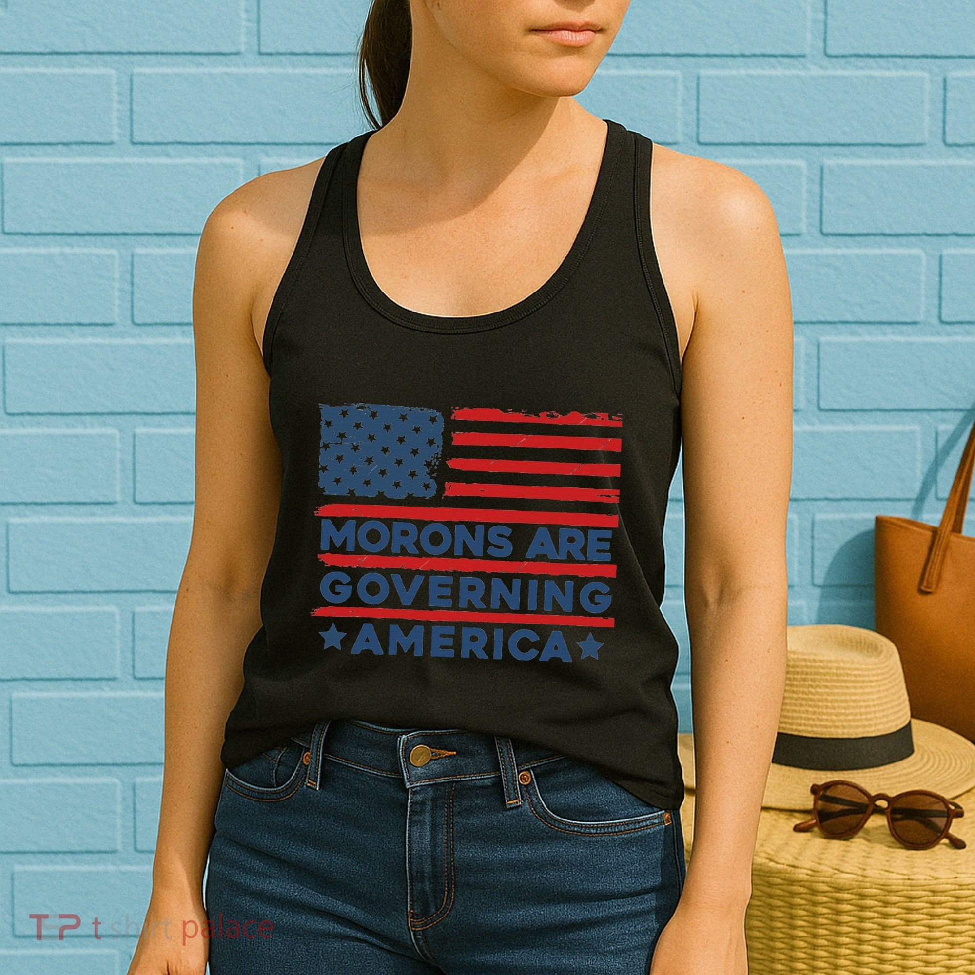 Morons Are Governing America Political Satire Women's Tank Top