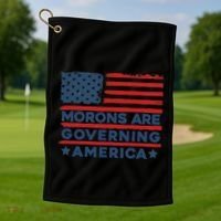 Morons Are Governing America Political Satire Golf Towel thumb 1