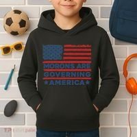 Morons Are Governing America Political Satire Kids Hoodie thumb 2