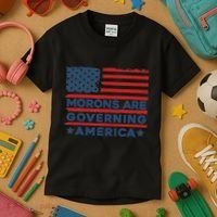 Morons Are Governing America Political Satire Kids T-Shirt thumb 3