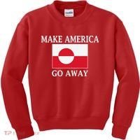 Make America Go Away MAGA Greenland Kids Sweatshirt thumb 0