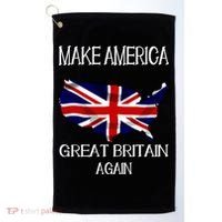Make America Great Britain Again Funny Uk Us Cool Gift Golf Towel thumb 0