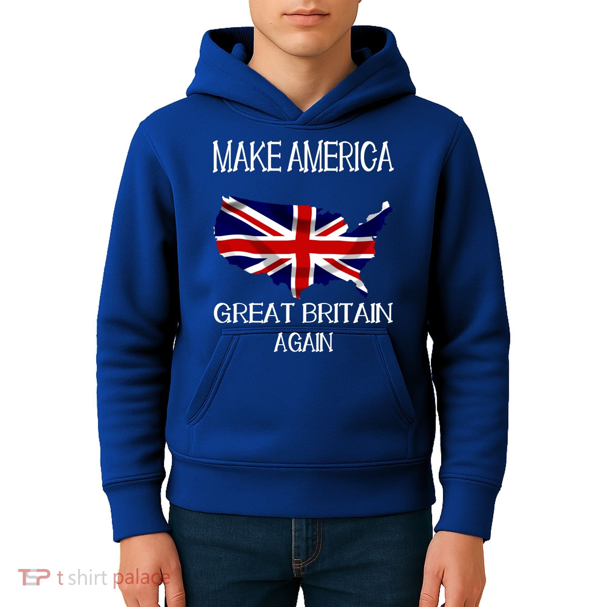 Make America Great Britain Again Funny Uk Us Cool Gift Kids Hoodie