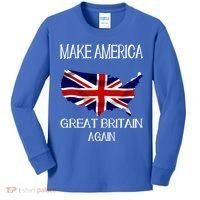 Make America Great Britain Again Funny Uk Us Cool Gift Kids Long Sleeve Shirt thumb 0