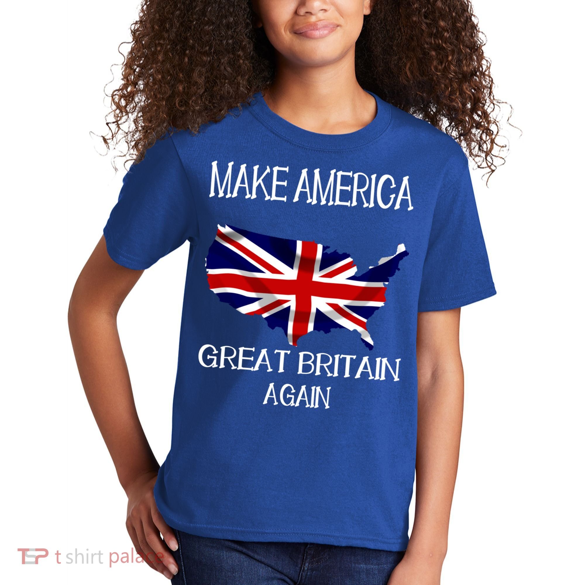 Make America Great Britain Again Funny Uk Us Cool Gift Kids T-Shirt
