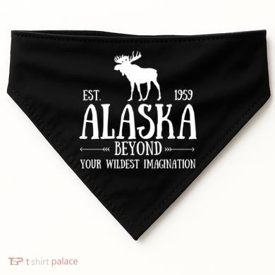 Moose Alaska Gift Mountain Last Frontier Alaska Cute Gift USA-Made Doggie Bandana