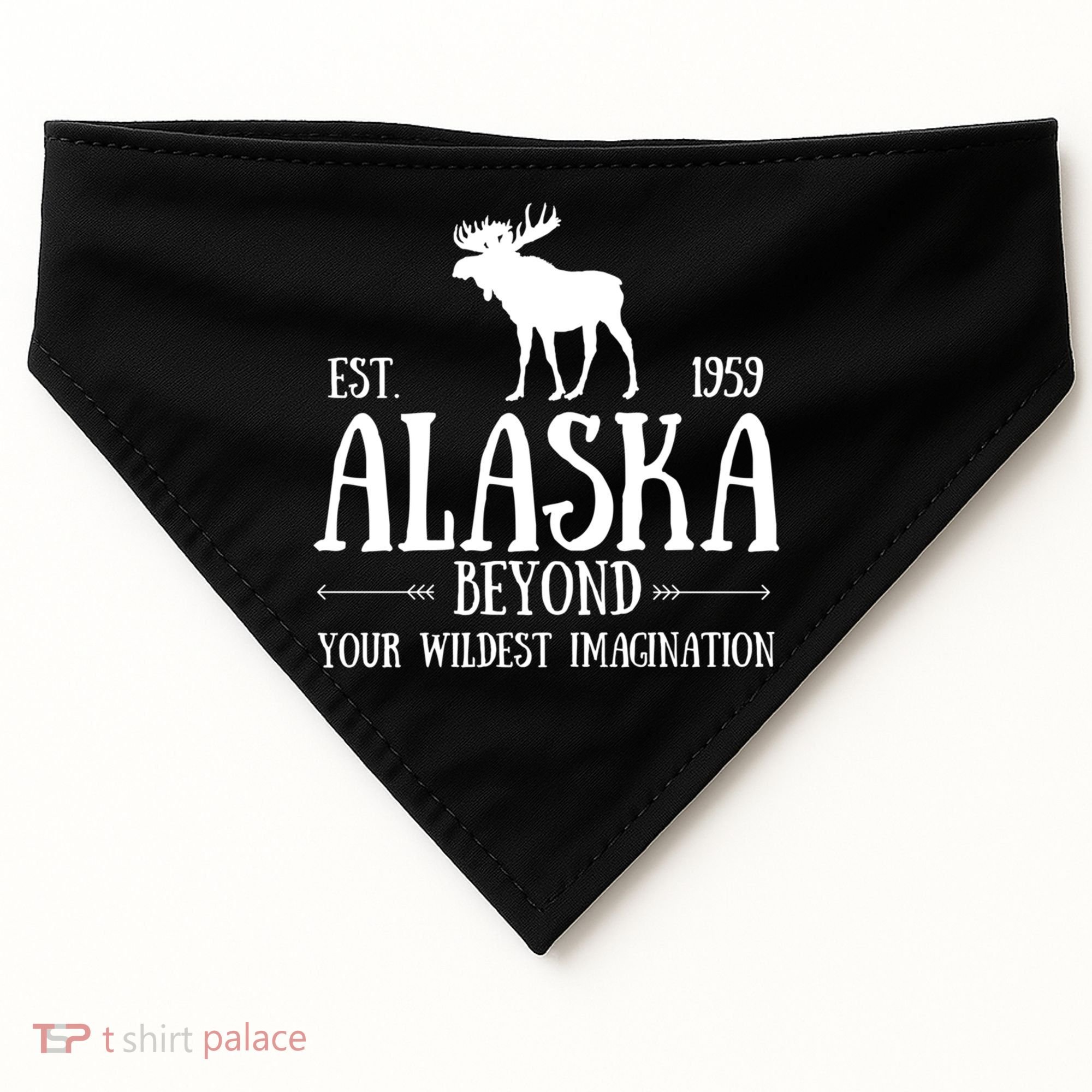 Moose Alaska Gift Mountain Last Frontier Alaska Cute Gift USA-Made Doggie Bandana