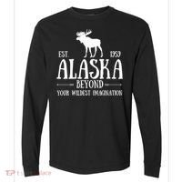 Moose Alaska Gift Mountain Last Frontier Alaska Cute Gift Comfort Colors Heavyweight Long Sleeve T-Shirt thumb 0