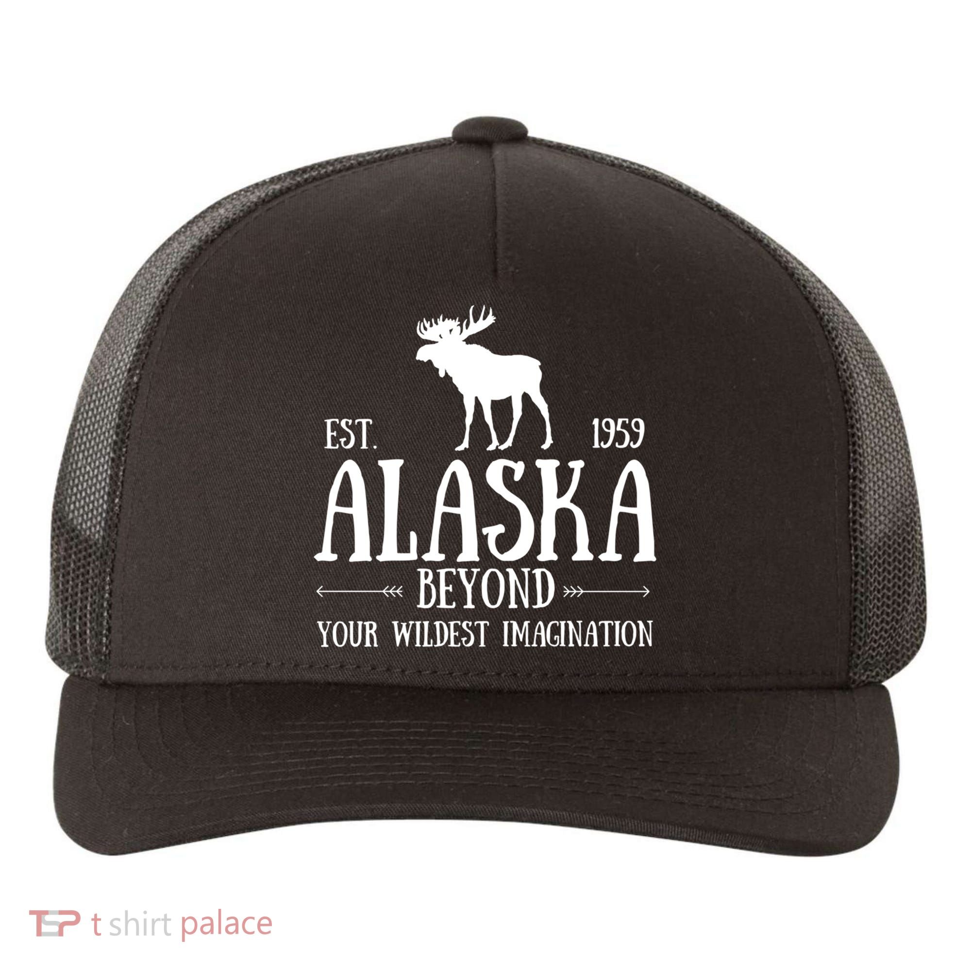 Moose Alaska Gift Mountain Last Frontier Alaska Cute Gift Yupoong Adult 5-Panel Trucker Hat