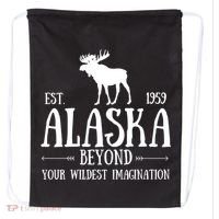 Moose Alaska Gift Mountain Last Frontier Alaska Cute Gift Drawstring Bag thumb 0