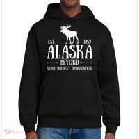 Moose Alaska Gift Mountain Last Frontier Alaska Cute Gift District V.I.T. Heavyweight Hoodie thumb 0