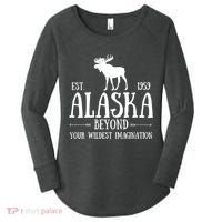 Moose Alaska Gift Mountain Last Frontier Alaska Cute Gift Women's Perfect Tri Tunic Long Sleeve Shirt thumb 0