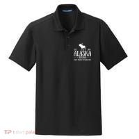 Moose Alaska Gift Mountain Last Frontier Alaska Cute Gift Dry Zone Grid Polo thumb 0