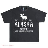 Moose Alaska Gift Mountain Last Frontier Alaska Cute Gift Urban Oversized Heavyweight T-Shirt thumb 0