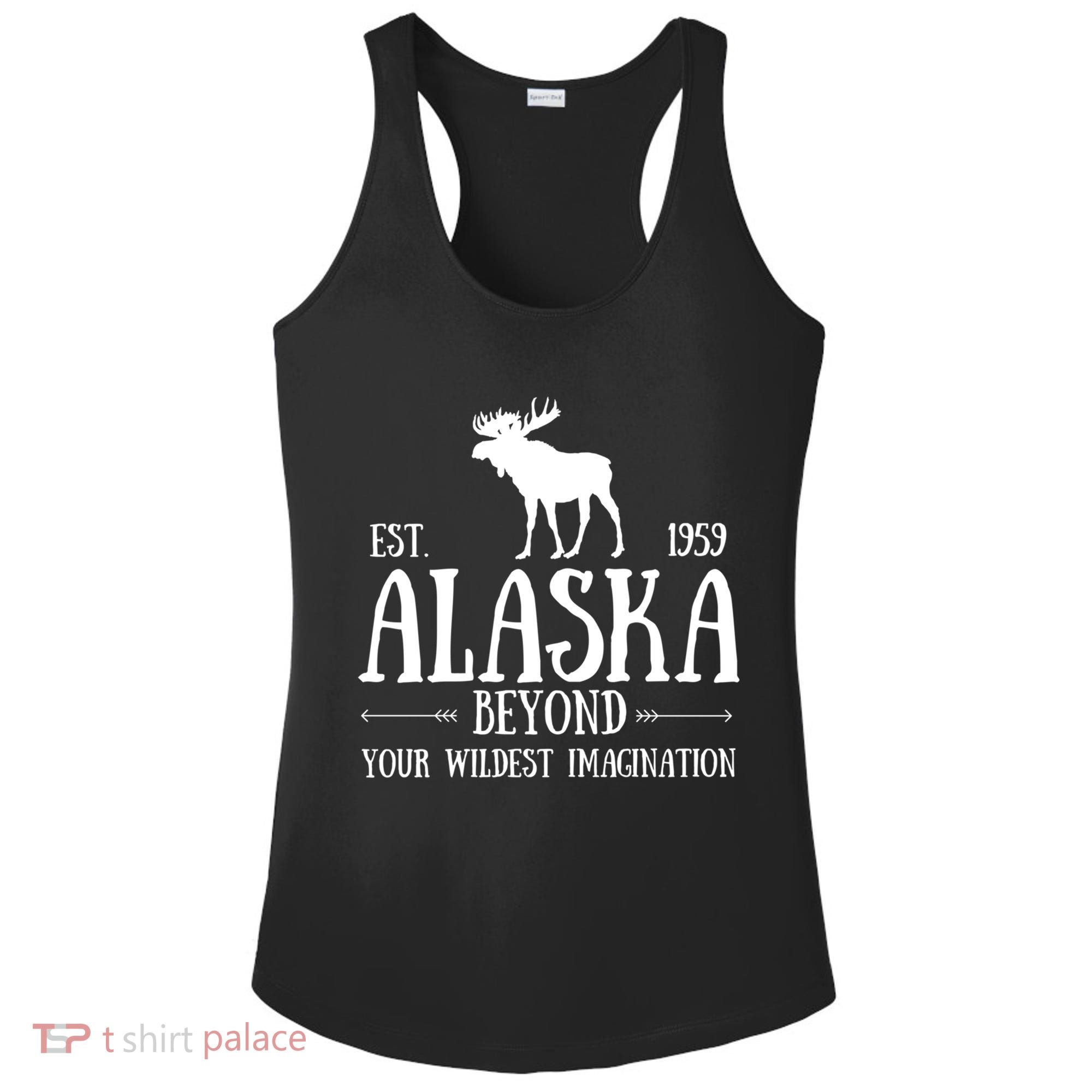 Moose Alaska Gift Mountain Last Frontier Alaska Cute Gift Ladies PosiCharge Competitor Racerback Tank