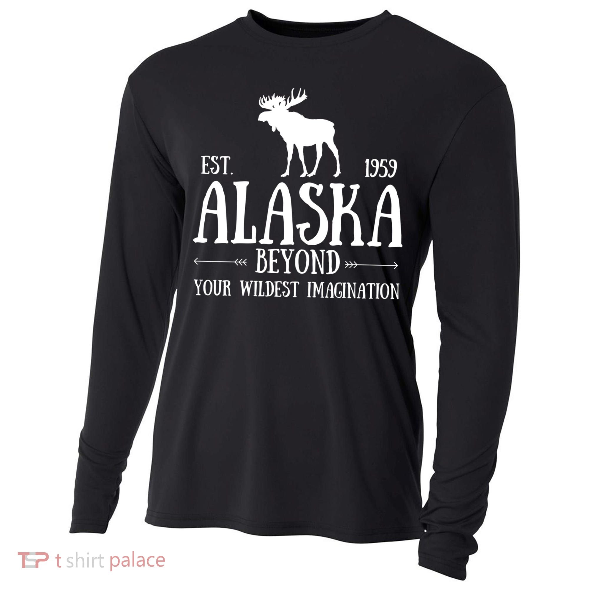 Moose Alaska Gift Mountain Last Frontier Alaska Cute Gift Cooling Performance Long Sleeve Crew