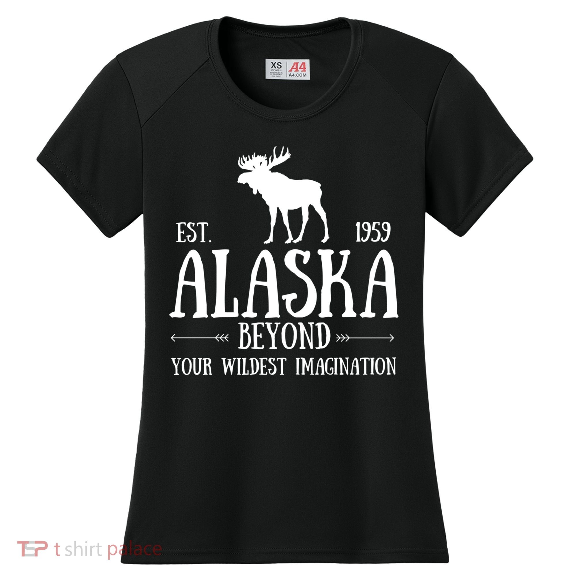 Moose Alaska Gift Mountain Last Frontier Alaska Cute Gift Women's Cooling Performance Crew T-Shirt