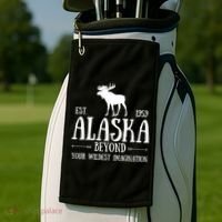 Moose Alaska Gift Mountain Last Frontier Alaska Cute Gift Golf Towel thumb 2