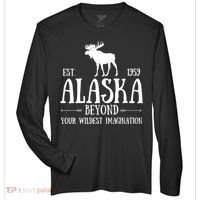 Moose Alaska Gift Mountain Last Frontier Alaska Cute Gift Zone Performance Long-Sleeve T-Shirt thumb 0