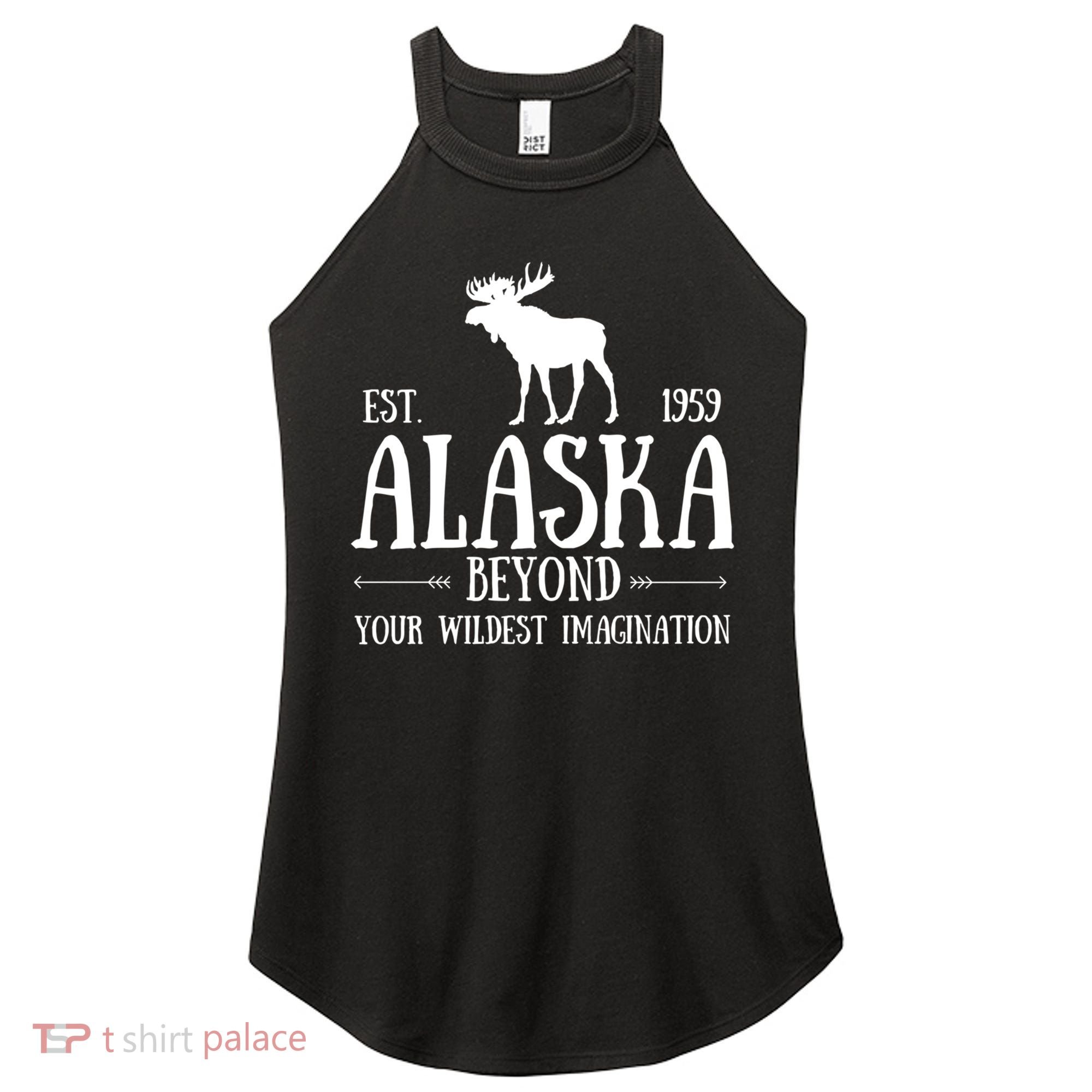 Moose Alaska Gift Mountain Last Frontier Alaska Cute Gift Women's Perfect Tri Rocker Tank