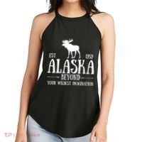 Moose Alaska Gift Mountain Last Frontier Alaska Cute Gift Women's Perfect Tri Rocker Tank thumb 2