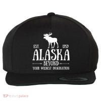 Moose Alaska Gift Mountain Last Frontier Alaska Cute Gift Wool Snapback Cap thumb 0