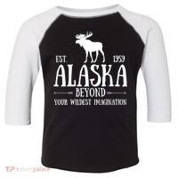 Moose Alaska Gift Mountain Last Frontier Alaska Cute Gift Toddler Fine Jersey T-Shirt thumb 0