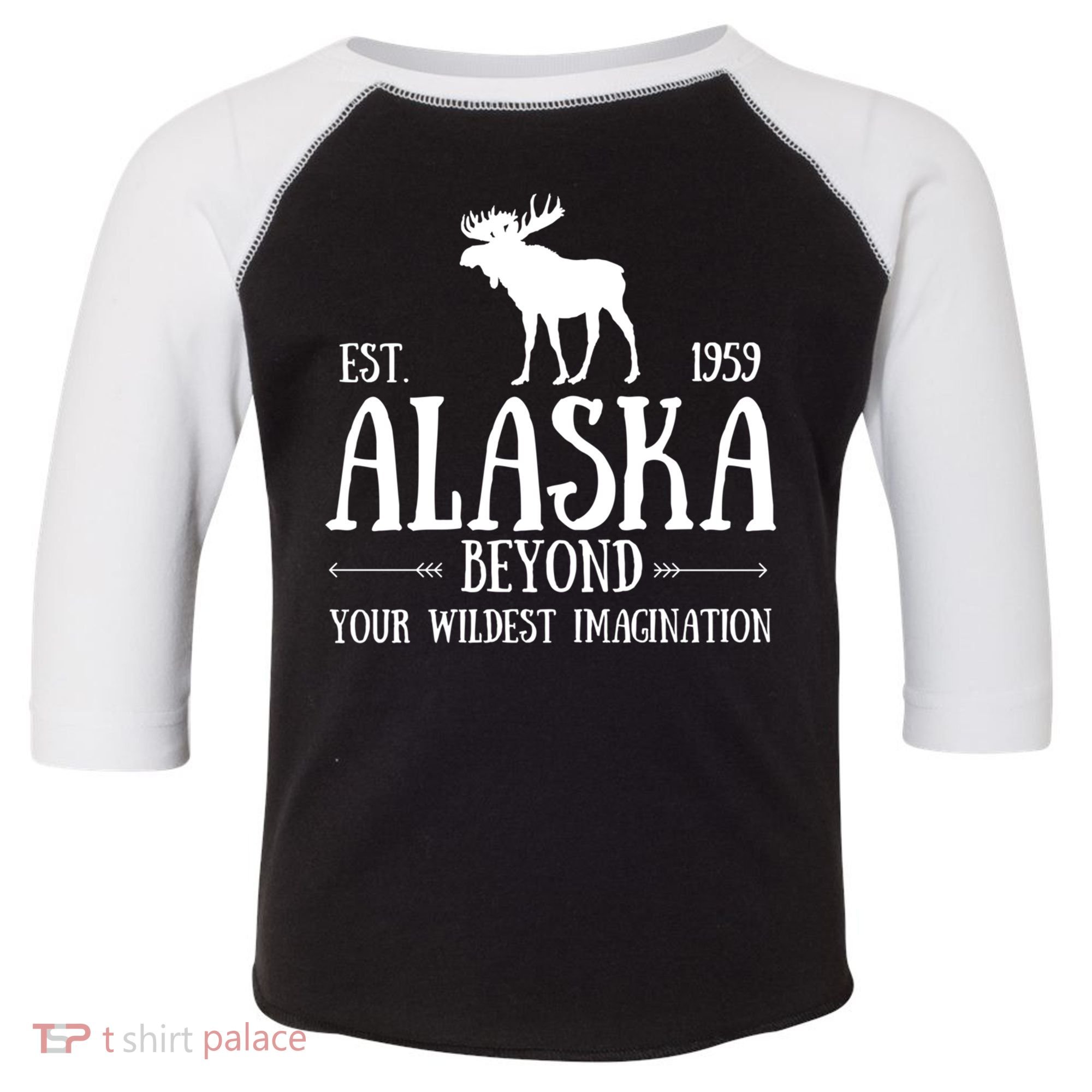 Moose Alaska Gift Mountain Last Frontier Alaska Cute Gift Toddler Fine Jersey T-Shirt