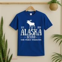 Moose Alaska Gift Mountain Last Frontier Alaska Cute Gift T-Shirt thumb 2