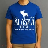 Moose Alaska Gift Mountain Last Frontier Alaska Cute Gift T-Shirt thumb 3