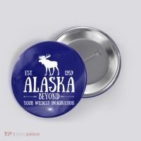 Moose Alaska Gift Mountain Last Frontier Alaska Cute Gift Button thumb 0