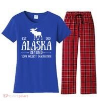 Moose Alaska Gift Mountain Last Frontier Alaska Cute Gift Women's Flannel Pajama Set thumb 0