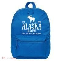 Moose Alaska Gift Mountain Last Frontier Alaska Cute Gift 16 in Basic Backpack thumb 0