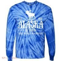 Moose Alaska Gift Mountain Last Frontier Alaska Cute Gift Tie-Dye Long Sleeve Shirt thumb 0