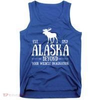 Moose Alaska Gift Mountain Last Frontier Alaska Cute Gift Tank Top thumb 0