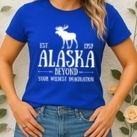 Moose Alaska Gift Mountain Last Frontier Alaska Cute Gift Women's T-Shirt thumb 2