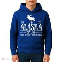 Moose Alaska Gift Mountain Last Frontier Alaska Cute Gift Kids Hoodie thumb 4