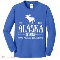 Moose Alaska Gift Mountain Last Frontier Alaska Cute Gift Kids Long Sleeve Shirt thumb 0