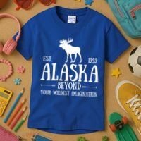Moose Alaska Gift Mountain Last Frontier Alaska Cute Gift Kids T-Shirt thumb 3