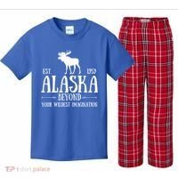 Moose Alaska Gift Mountain Last Frontier Alaska Cute Gift Kids Plaid Pajama Set thumb 0