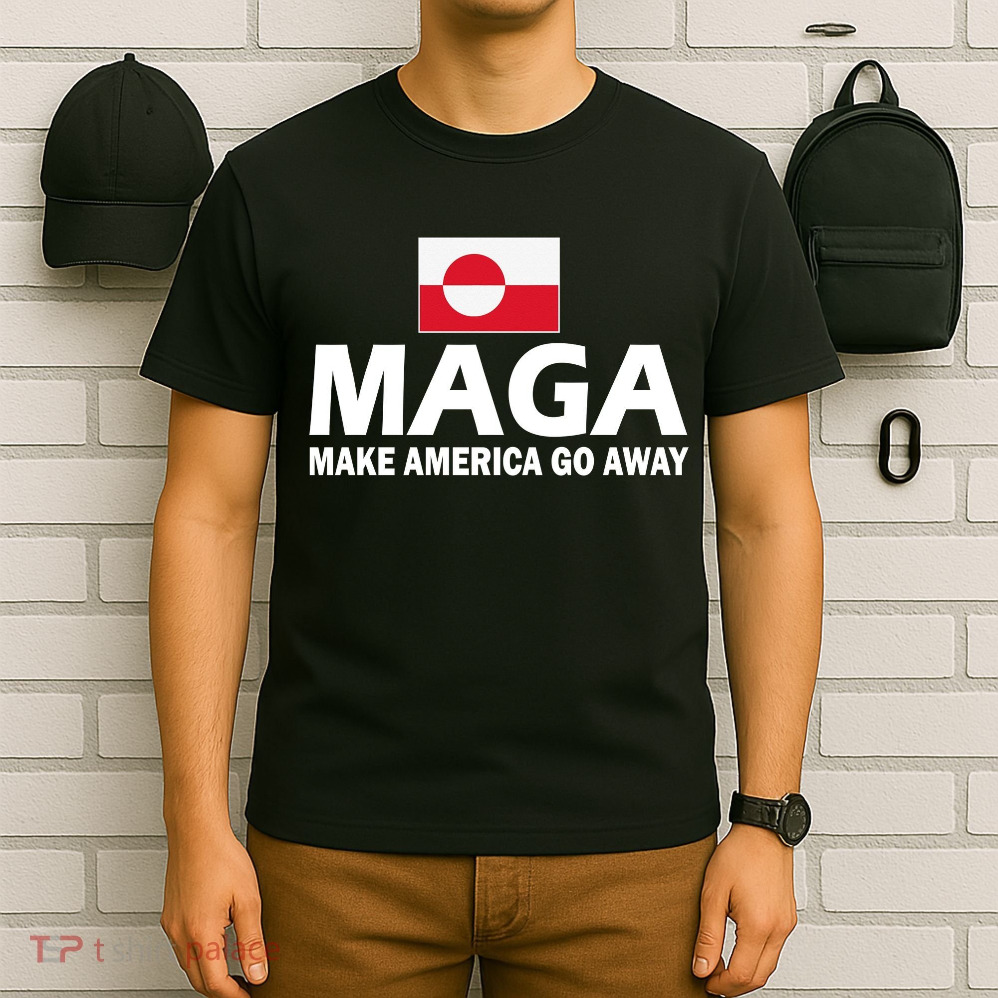 Make America Go Away MAGA Anti Trump Greenland Flag T-Shirt