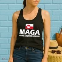 Make America Go Away MAGA Anti Trump Greenland Flag Women's Tank Top thumb 2