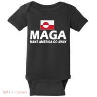 Make America Go Away MAGA Anti Trump Greenland Flag Baby Bodysuit thumb 0