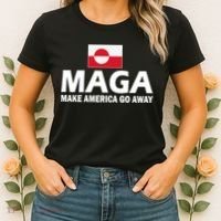 Make America Go Away MAGA Anti Trump Greenland Flag Women's T-Shirt thumb 2
