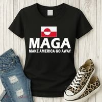 Make America Go Away MAGA Anti Trump Greenland Flag Women's T-Shirt thumb 3