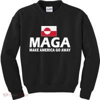 Make America Go Away MAGA Anti Trump Greenland Flag Kids Sweatshirt thumb 0