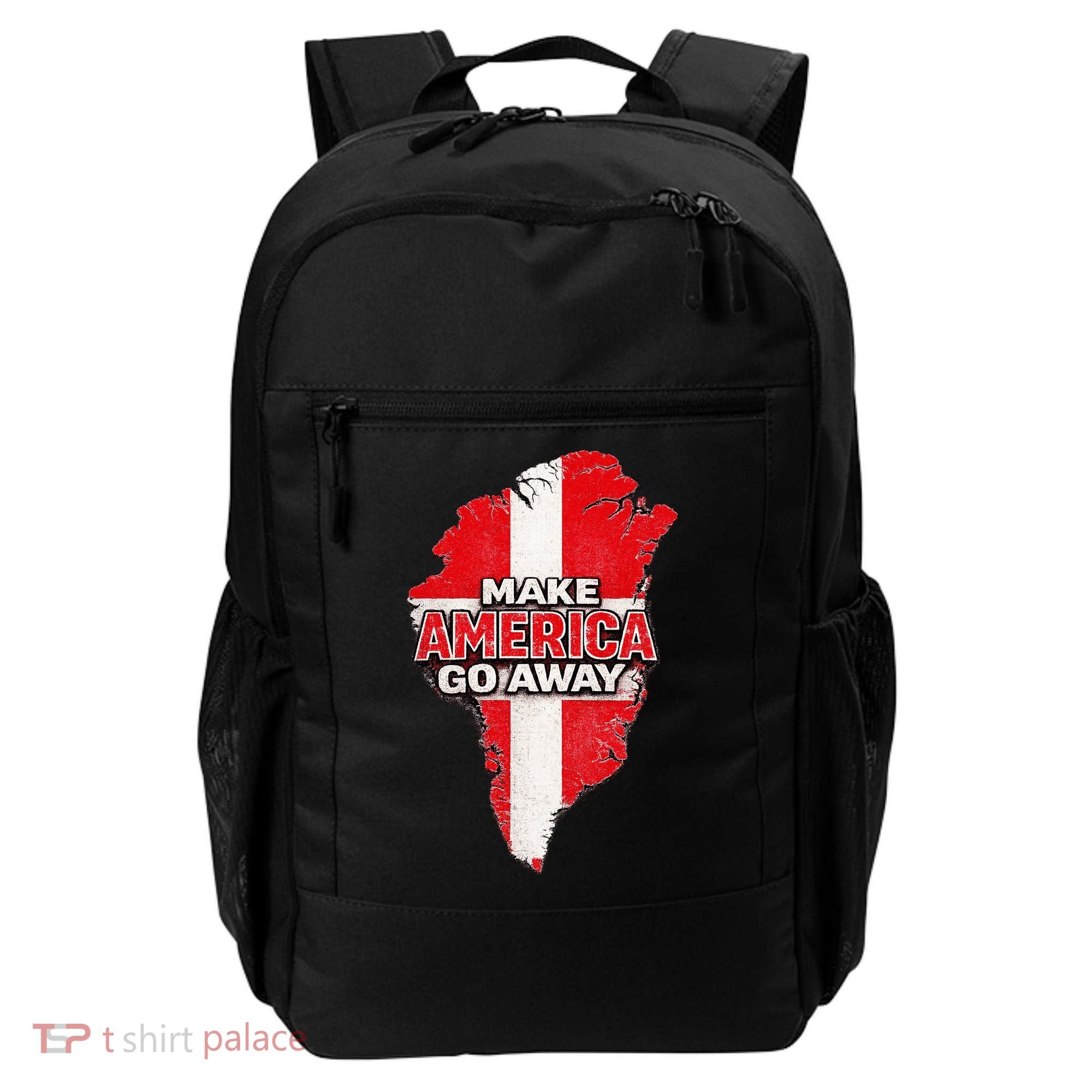 Make America Go Away Greenland Map MAGA Backpack